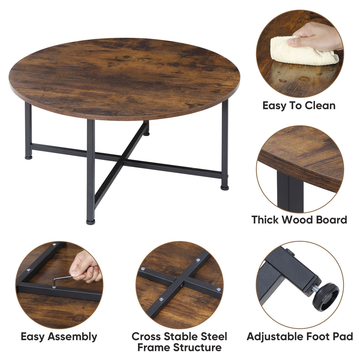 Round Coffee Table Dining Table 31.5" R5932