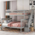 Twin over Full Stairway Bunk Bed with Storage M473