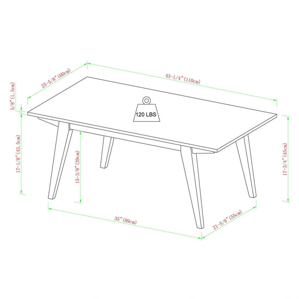 43" Solid Wood Coffee Table A512