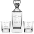 Whiskey Decanter Gift Set With 2 Old Fashioned Rocks Glasses N97667
