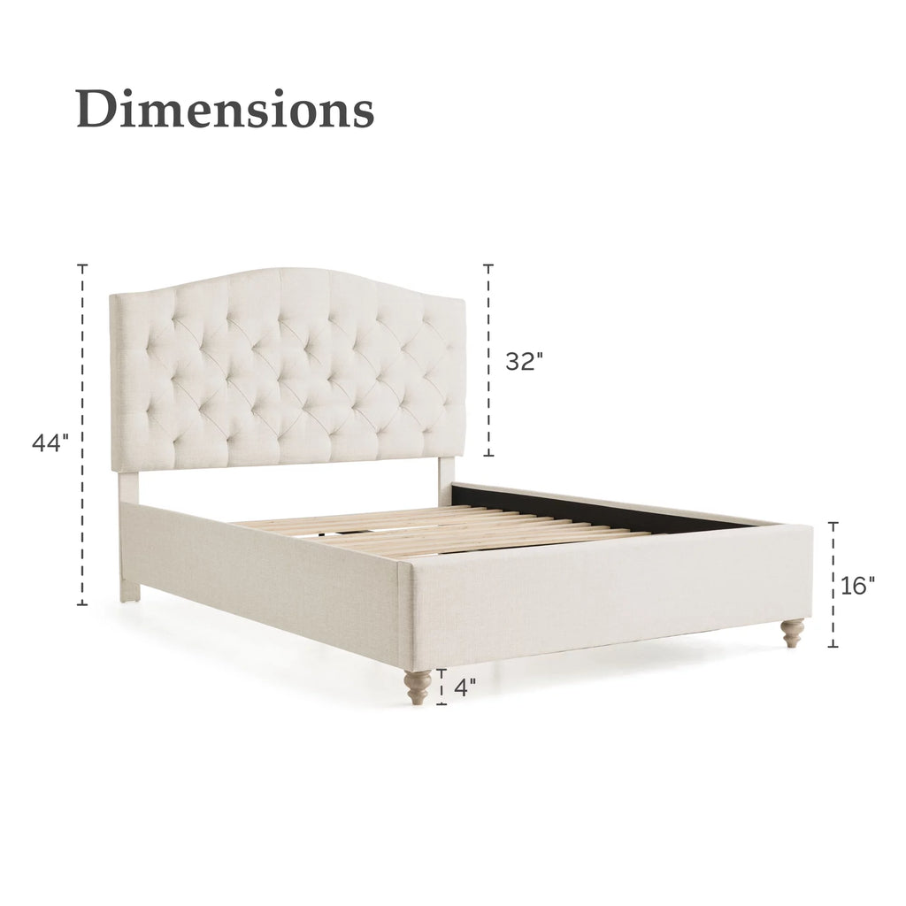 Upholstered Diamond Tufted Platform Bed, Twin, Oat K688