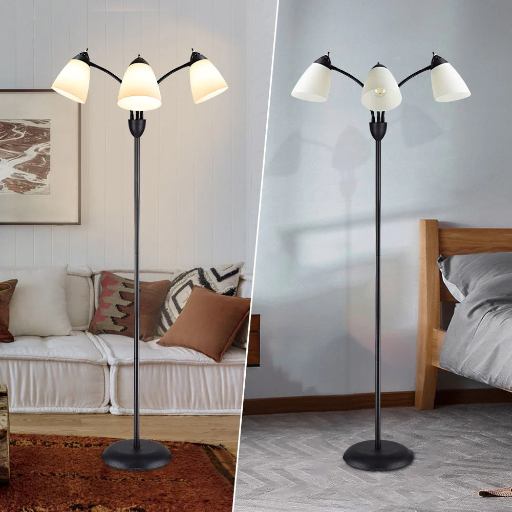 Black Tree Floor Lamp with 3 Adjustable Rotating Lights G233221