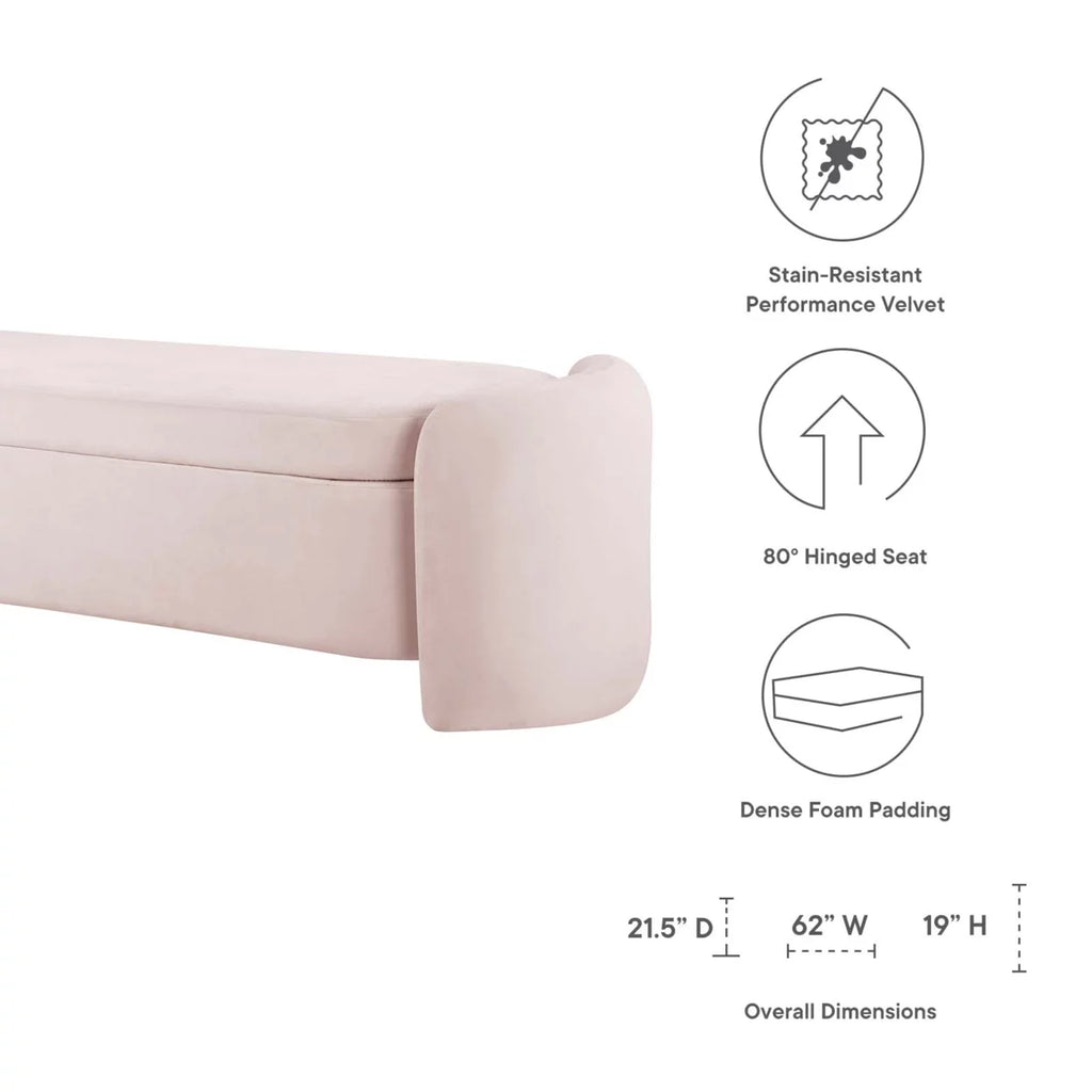 Pink Performance Velvet Bench F7060