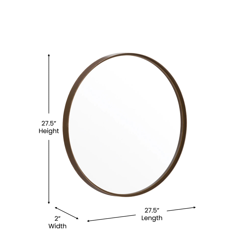 Brushed Bronze Wall Mounted Mirror R828