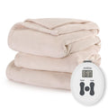 Cream Velvet Electric Heated Blanket Twin Size O970673