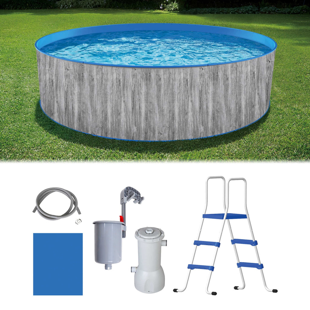 12-ft Round 36-in Deep Steel Wall Above Ground Swimming Pool X930570