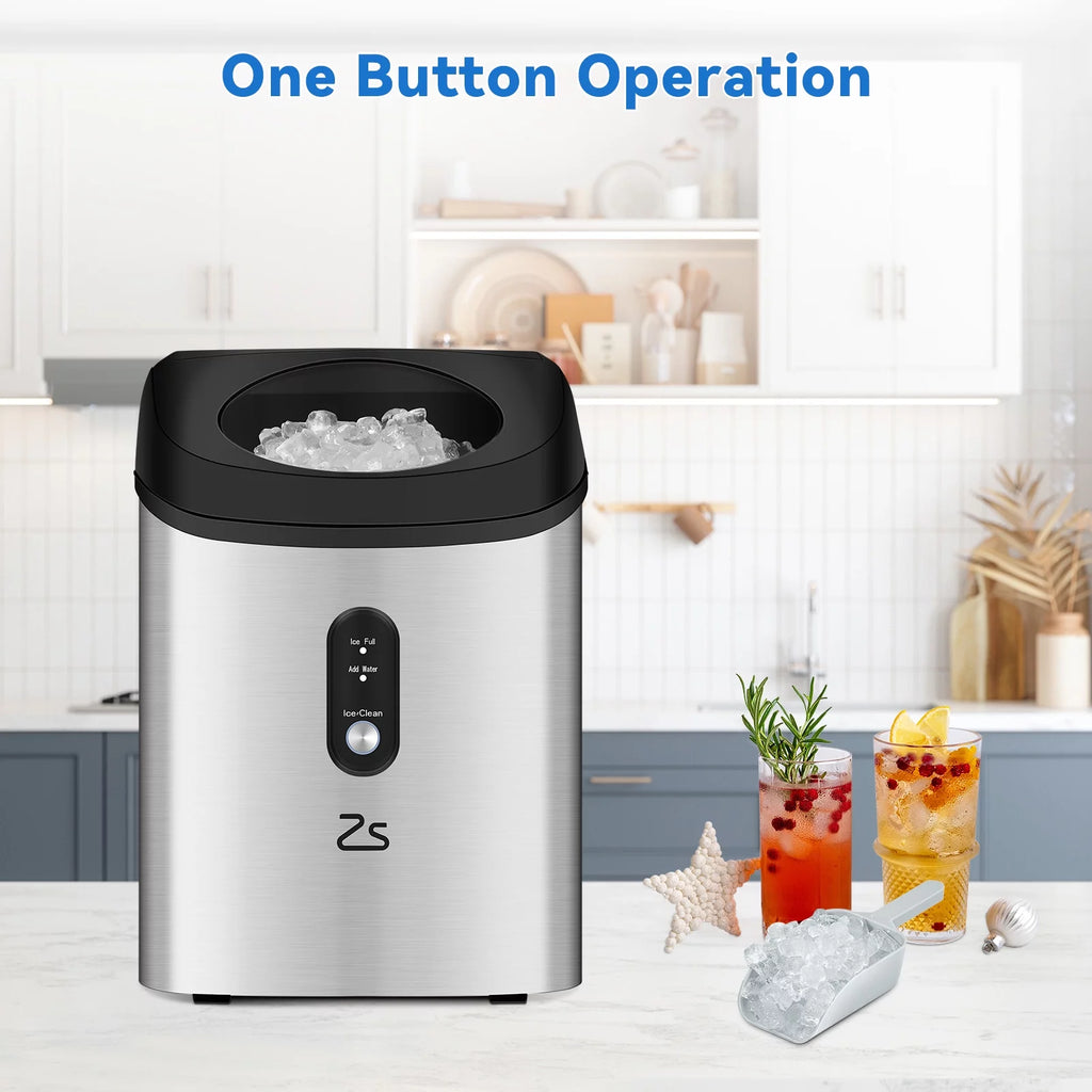Portable Countertop Ice Maker with Ice Scoop and Basket I493
