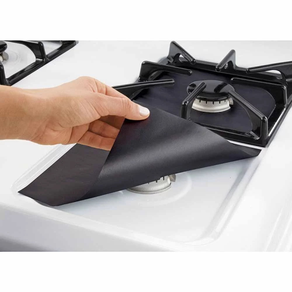 16 PCS Black Heat Resistant Gas Stove Covers X7503