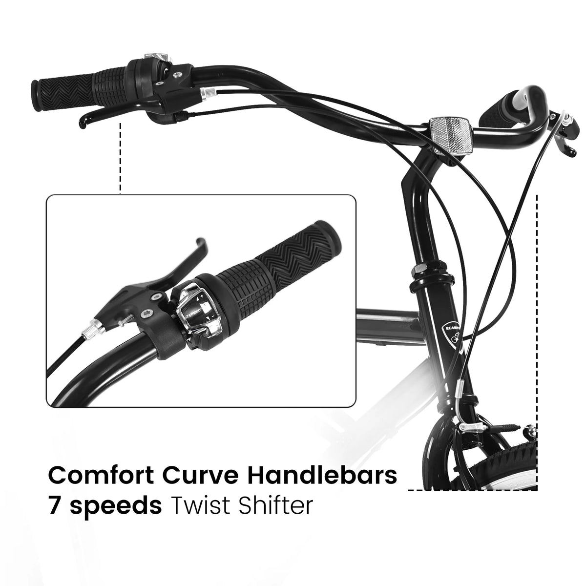 26 inch 7 Speed Black Cruiser Bike V265