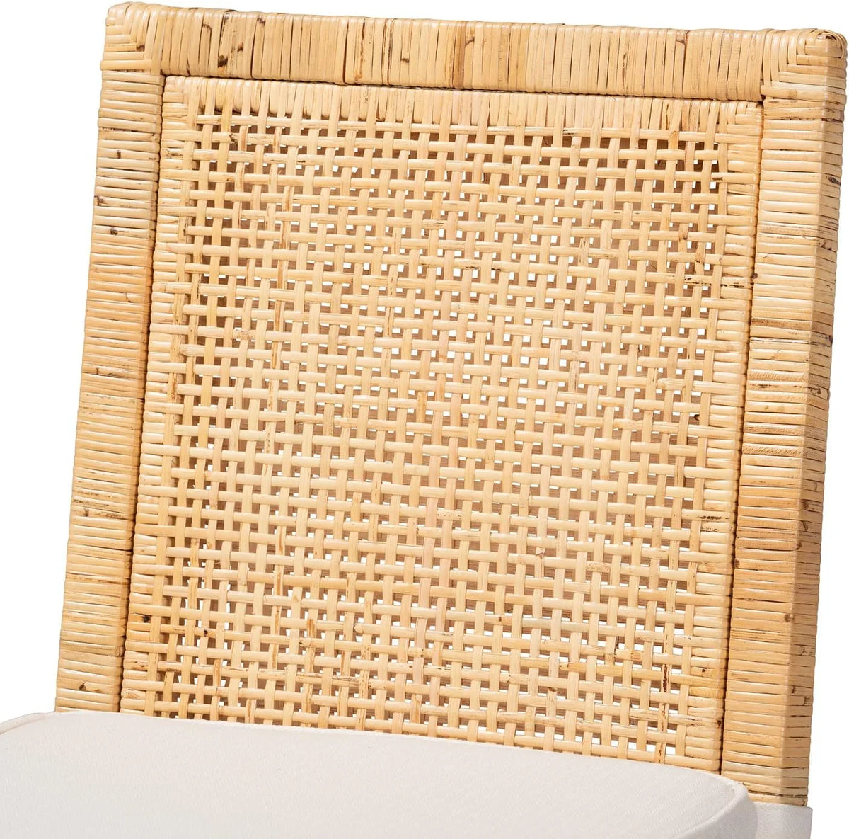 Natural Finished Wood and Rattan 2-Piece Dining Chair Set P775