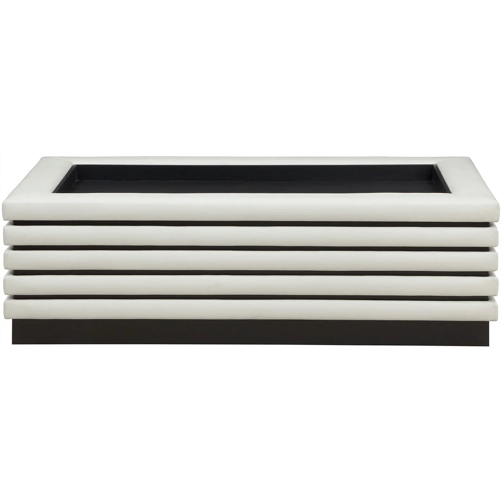 Cream Vegan Leather Coffee Table M540