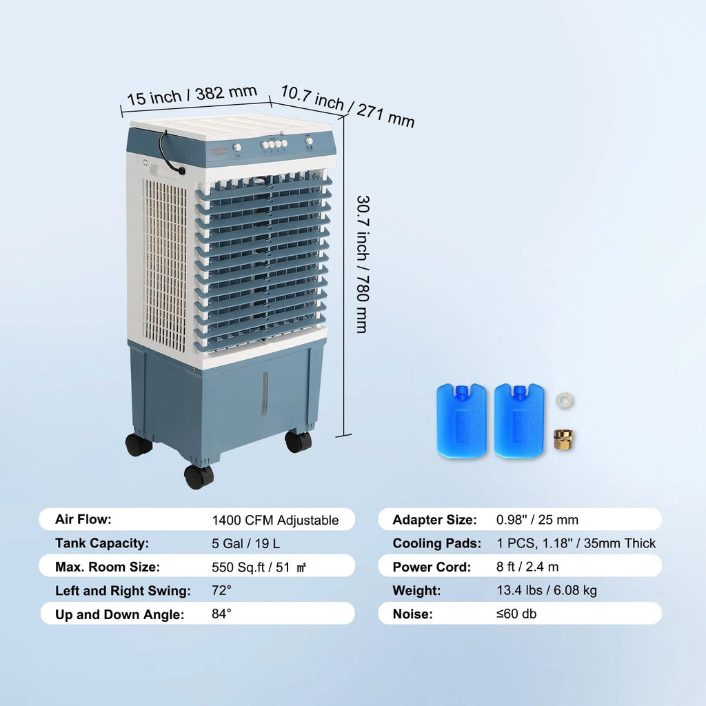 3-in-1 Evaporative Cooler 1400 CFM 5 Gal R278