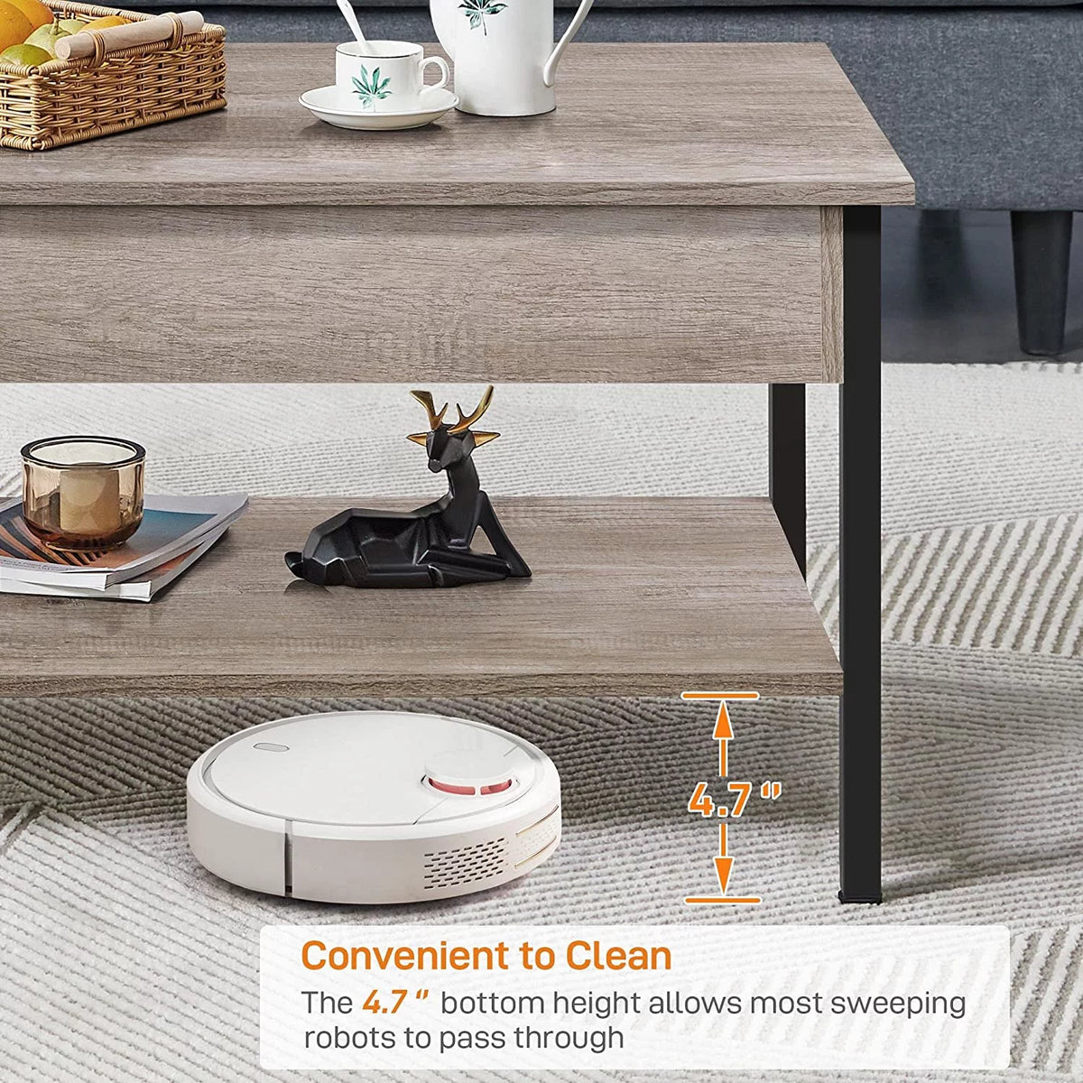 41 in Lift Top Coffee Table with Hidden Storage Compartment J940340