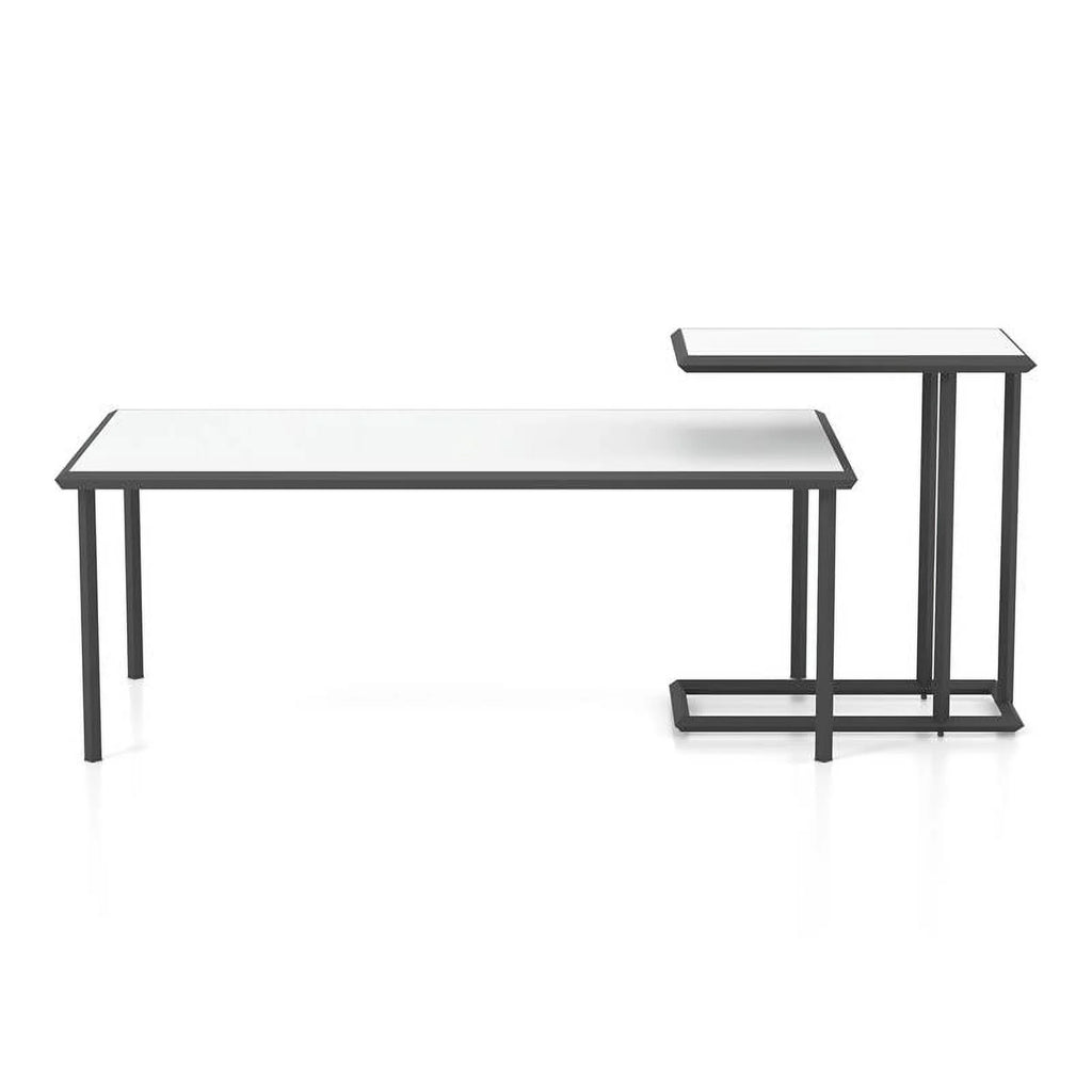 White 2-Piece Metal Coffee Table Set C80991