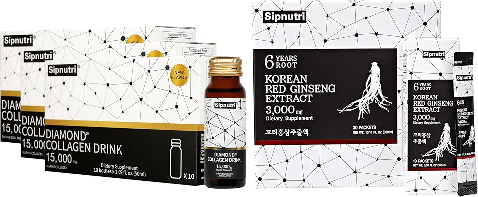 Collagen Drink 15000 mg and Korean Panax Ginseng Extract 3000 mg Q985419