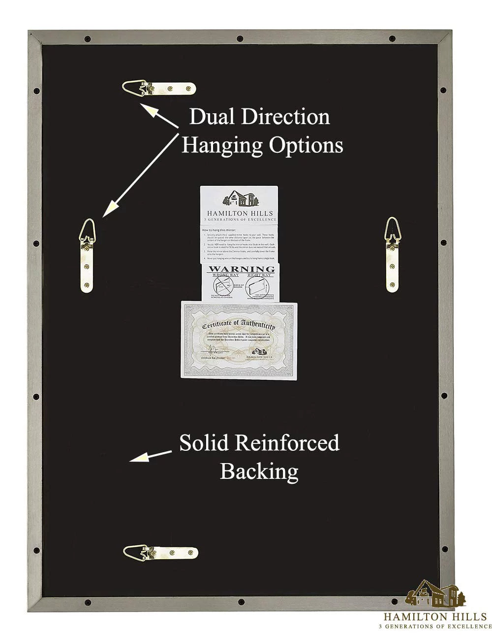 Brushed Metal Wall Mirror 22" x 30" O3110