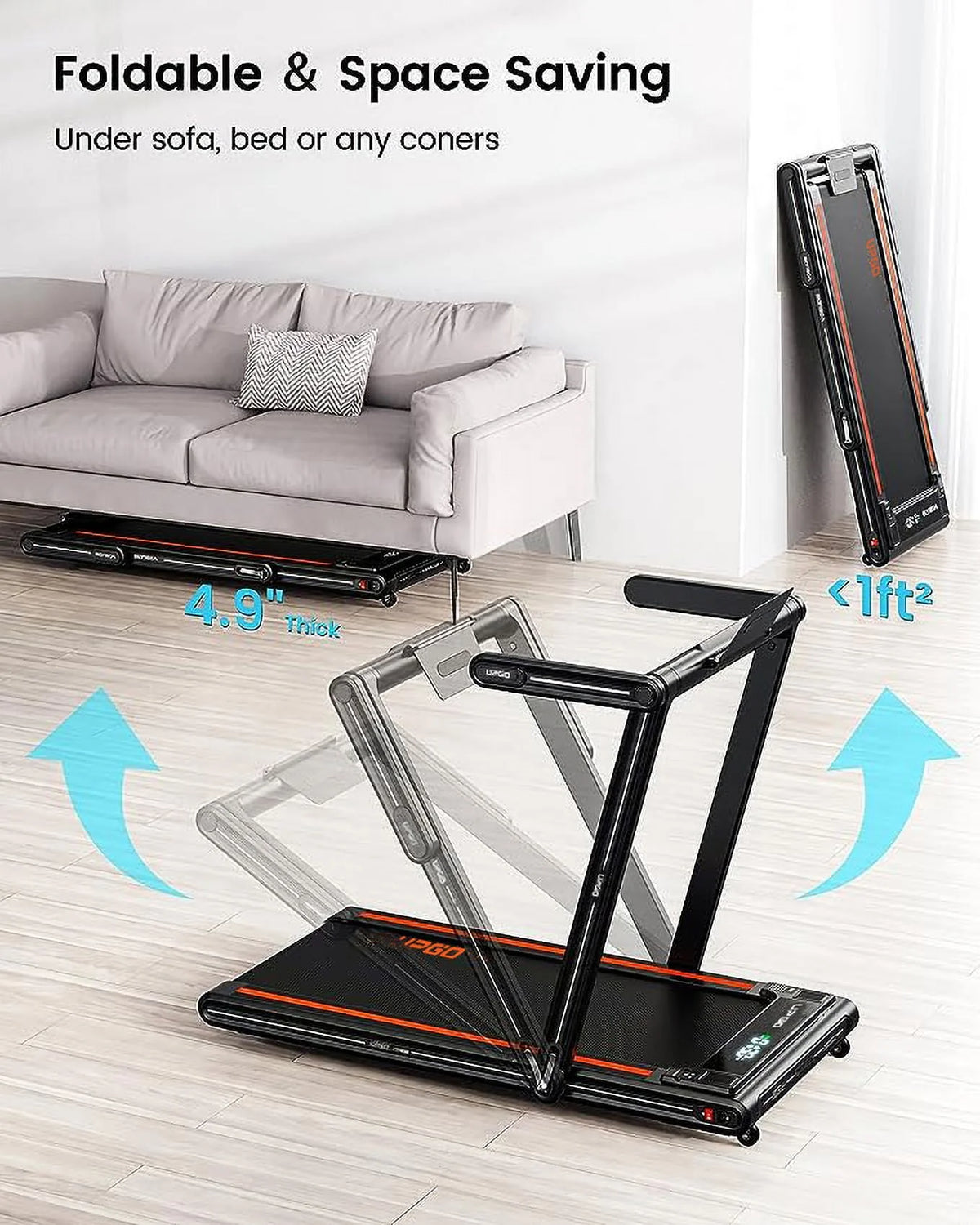 2.5HP Walking Pad Treadmill with Remote Control X341