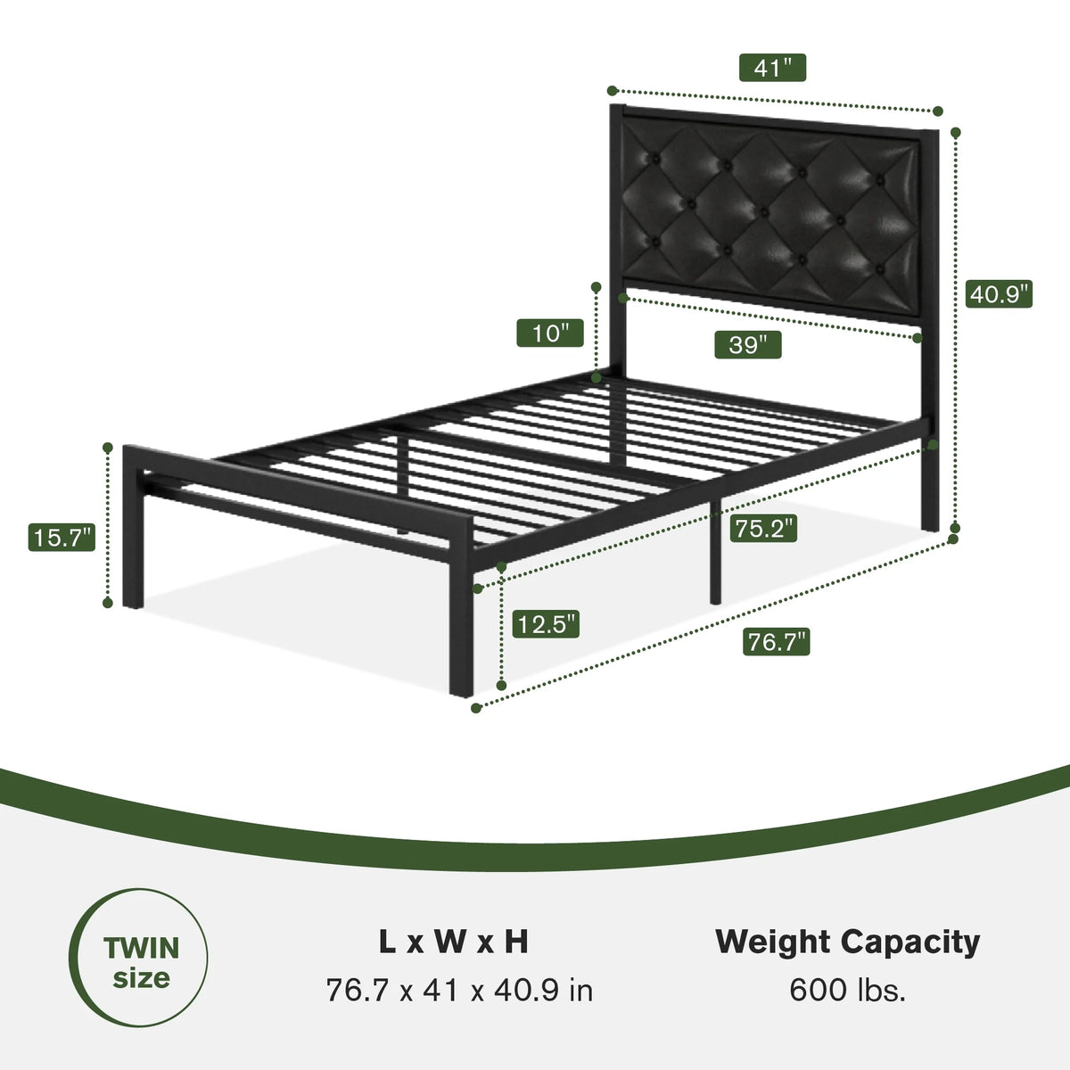 Queen Size Metal Platform Bed Frame with Headboard & Underbed Storage E279964