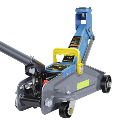 2-Ton Hydraulic Trolley Floor Jack Combo with 2 Jack Stands, Blue J324