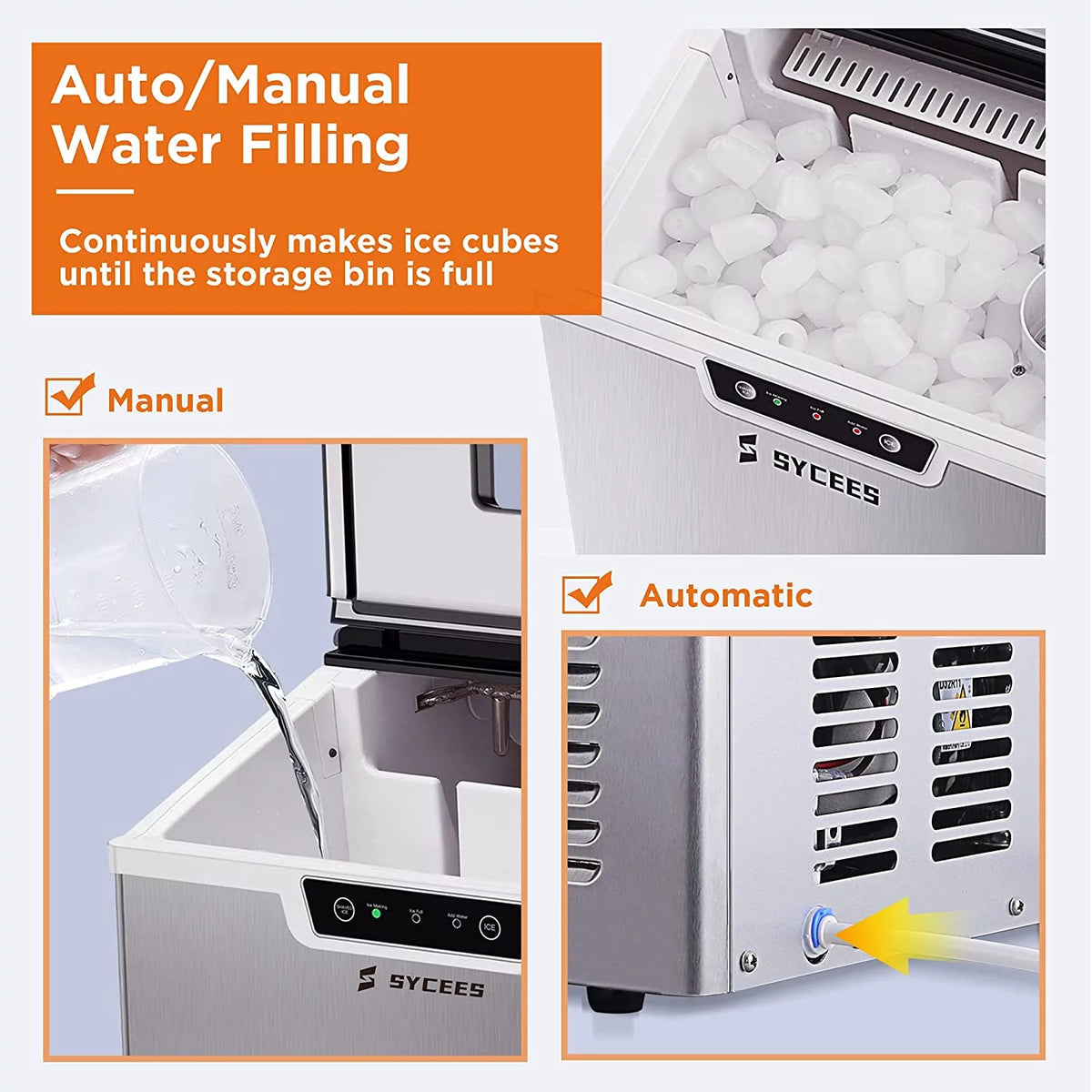 2-in-1 Countertop Ice Maker and Shaver Machine with Ice Scoop and Basket W303