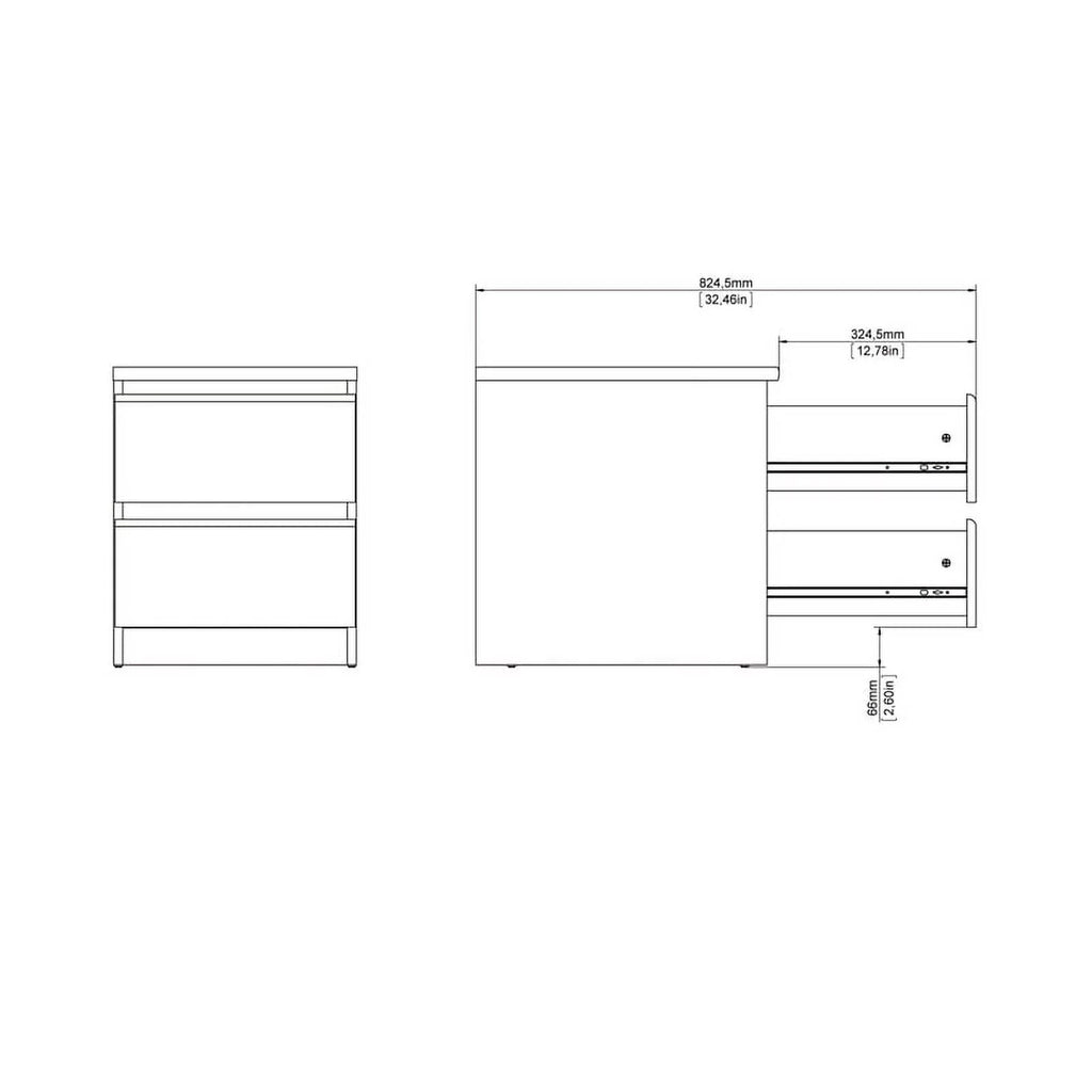 2 Piece Bedroom Set with 2 Two Drawer Nightstands A468647