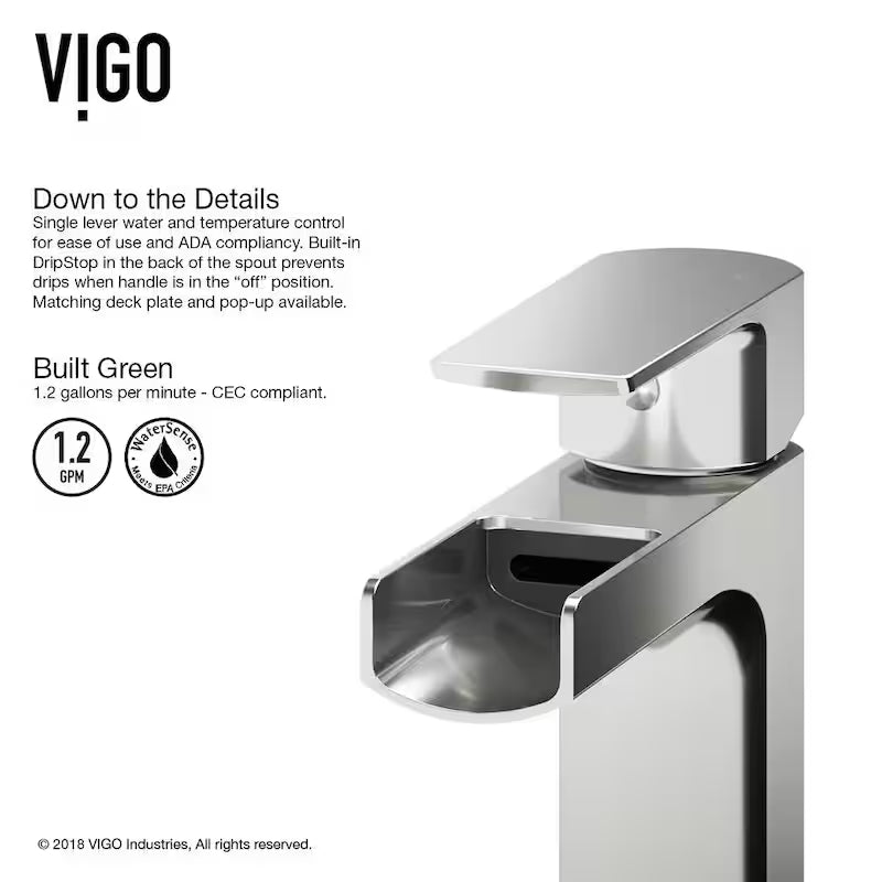 Single Handle Brushed Nickel Bathroom Faucet S783975