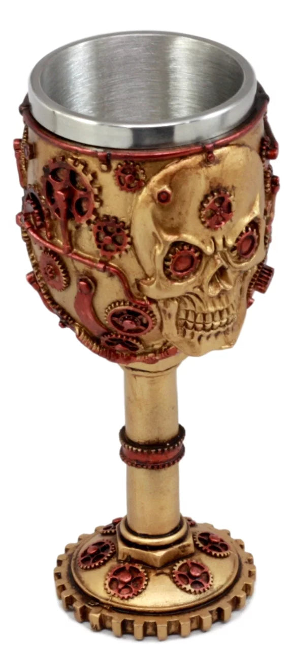 Steampunk Skull Face Wine Goblet 6oz K404538