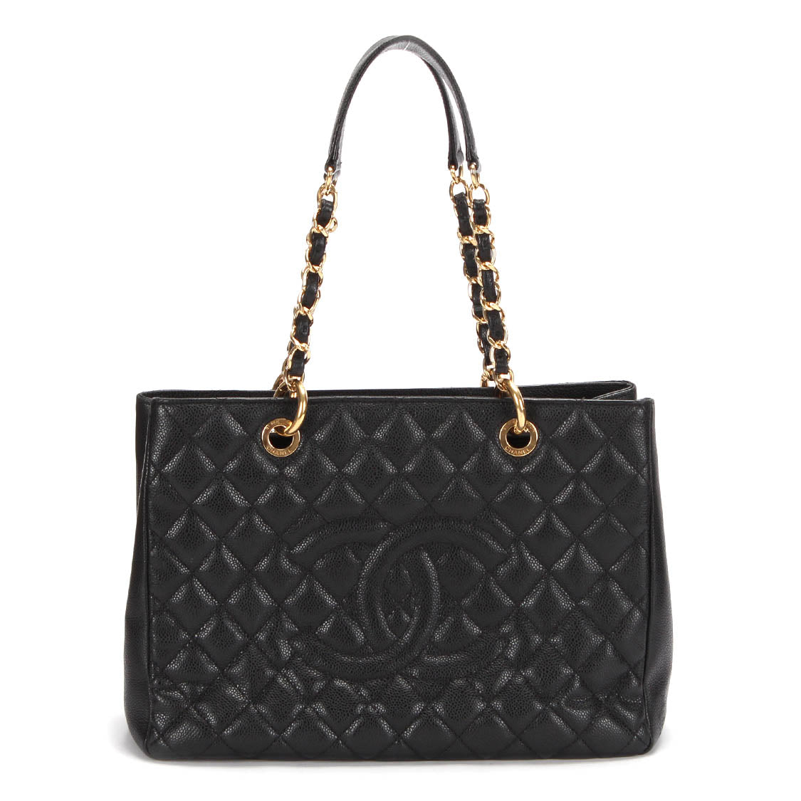 Quilted Shopping Tote Black X476432