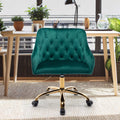 Green Upholstered Swivel Office Chair with Armrests L817878