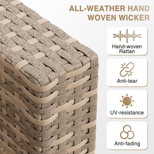 7-Piece Wicker Patio Furniture Set with Cushions G189