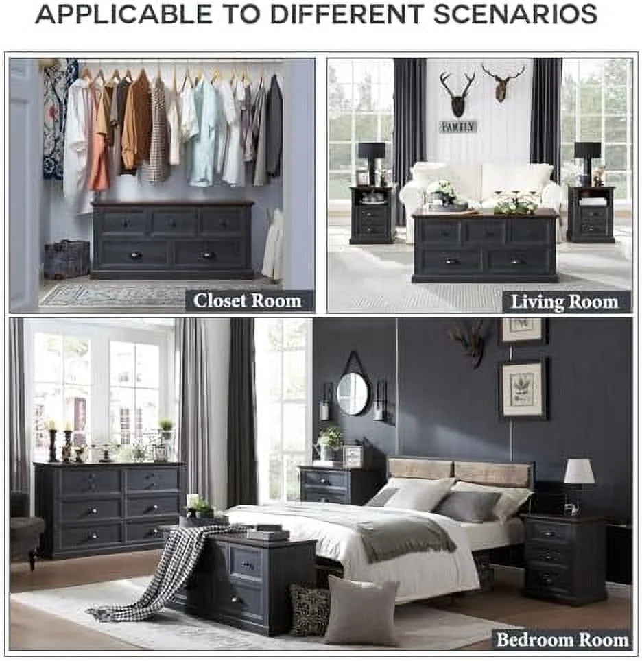 White 4 Drawer Wood Dresser E12047