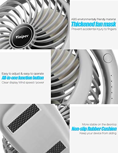 Portable Rechargeable Fan 3 Speeds 180 Rotation 6.2 inch R6275