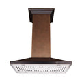 30 in. Hand Hammered Copper Island Range Hood P6887