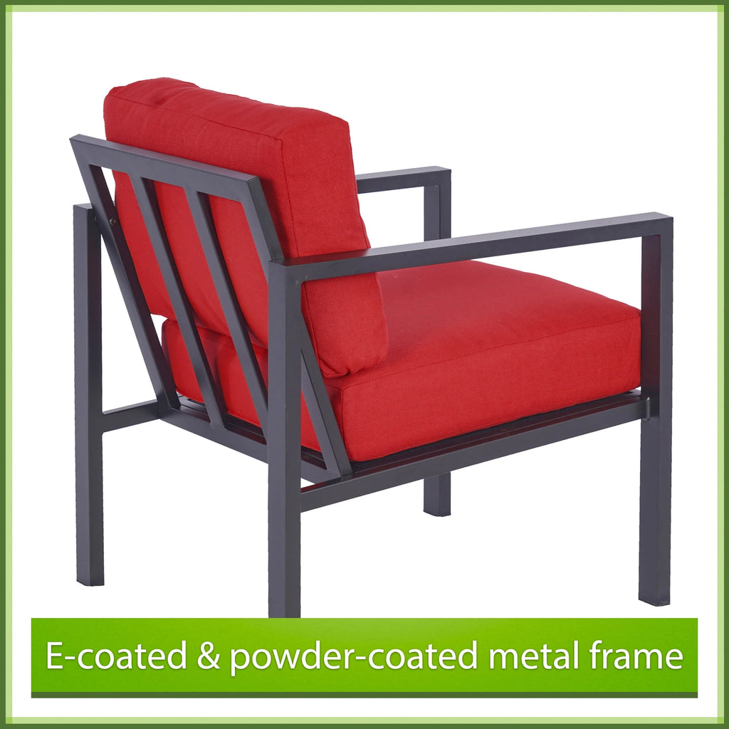 4-Piece Outdoor Patio Conversation Set, Seats 4, Gray B38535