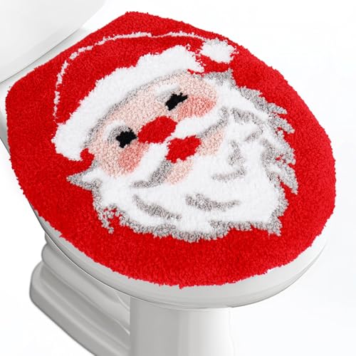 Red Santa Plush Toilet Seat Cover Q24969