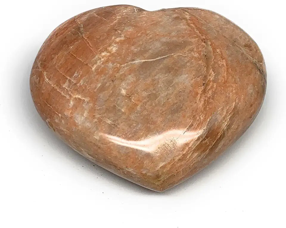 Natural Untreated Pink Peach Moonstone Heart Polished Gemstone W907345