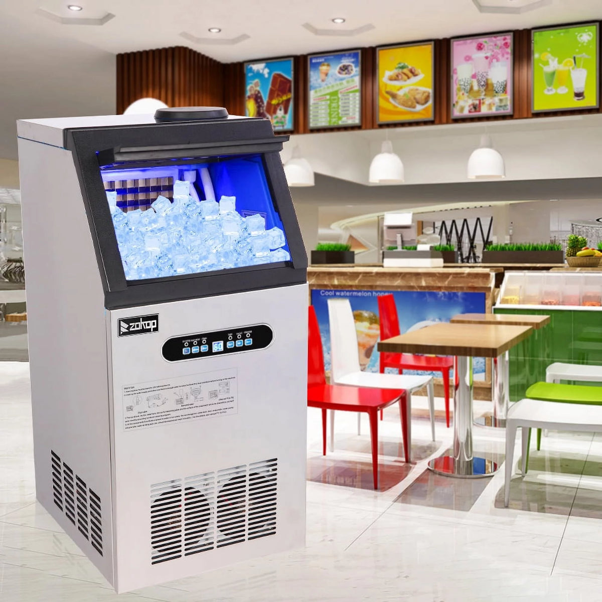 150lbs/24h Stainless Steel Freestanding Ice Maker Machine X323