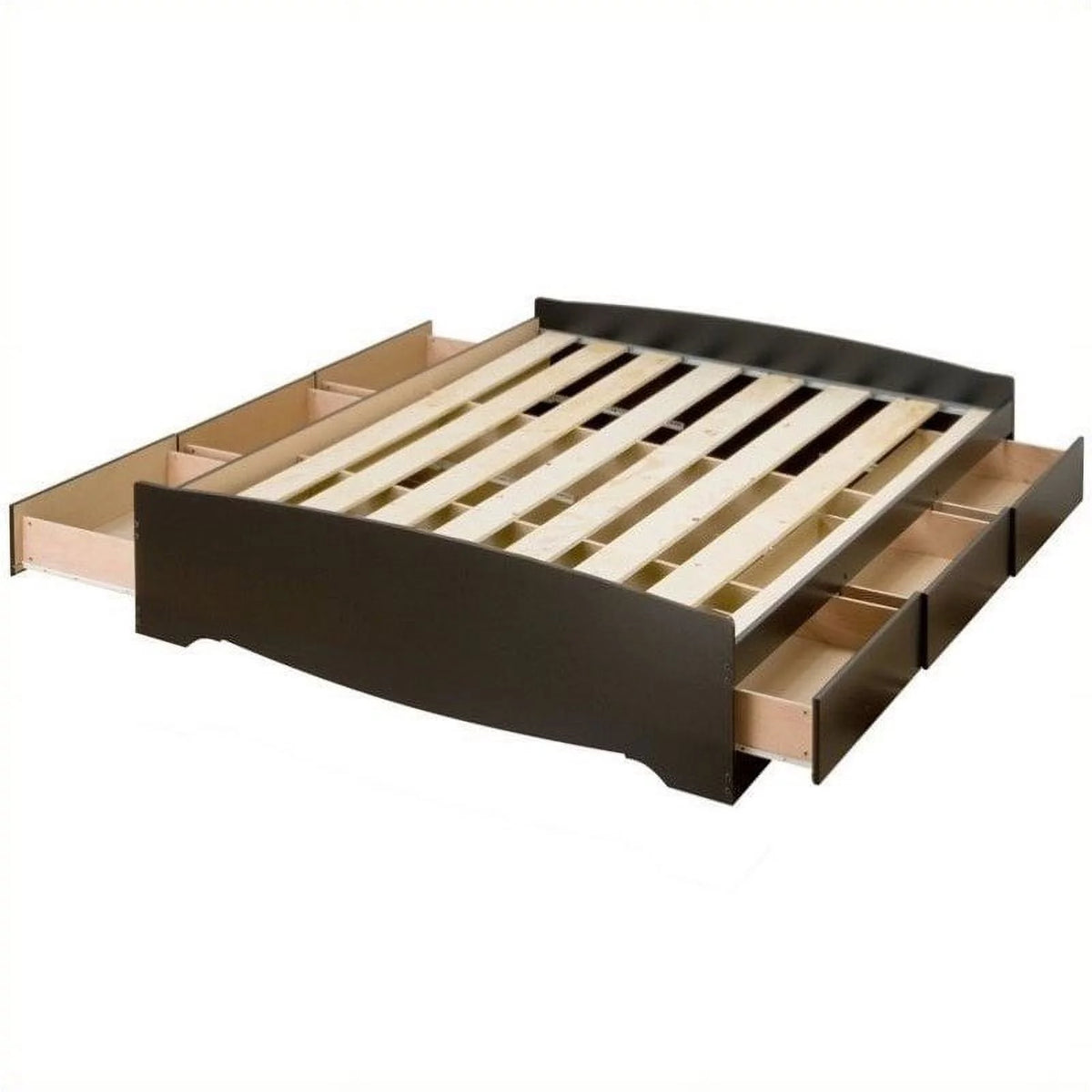Contemporary Black Queen Platform Bed K6622