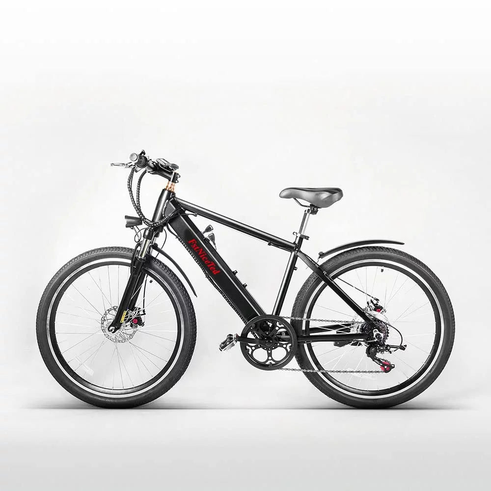 350W 26x4'' Fat Tire Electric Bike 48V 10Ah 6 Speeds Black N4385