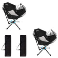Black Gray Swivel Reclining Camping Chair W66651