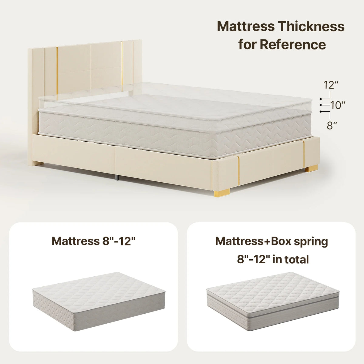 Queen Size Fabric Upholstered Bed Frame D3629