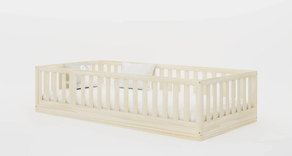 Hardwood Toddler Floor Bed with Gate D342
