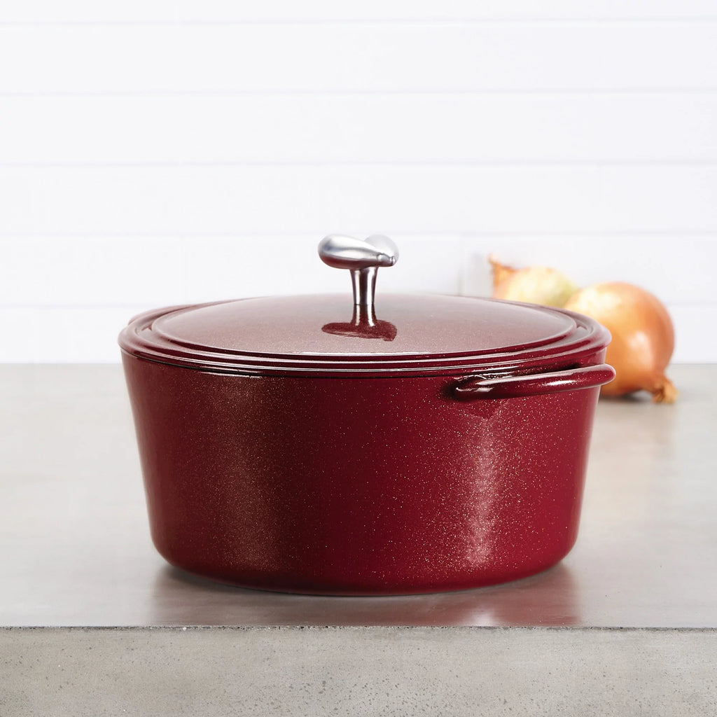 Cast Iron Enamel Covered Dutch Oven 6-Quart Sienna Red P1827
