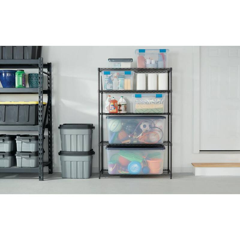 Black 5-Tier Steel Wire Shelving Unit X880