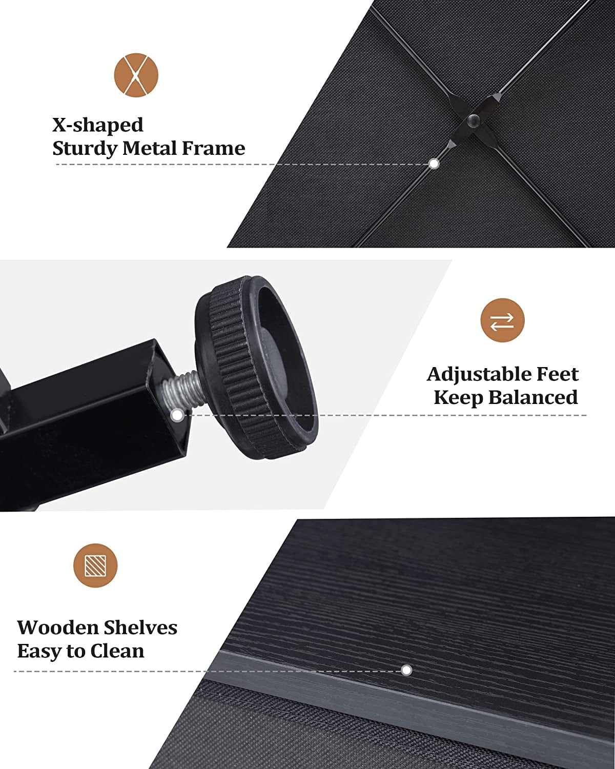 Black 6 Drawer Fabric Dresser X67755