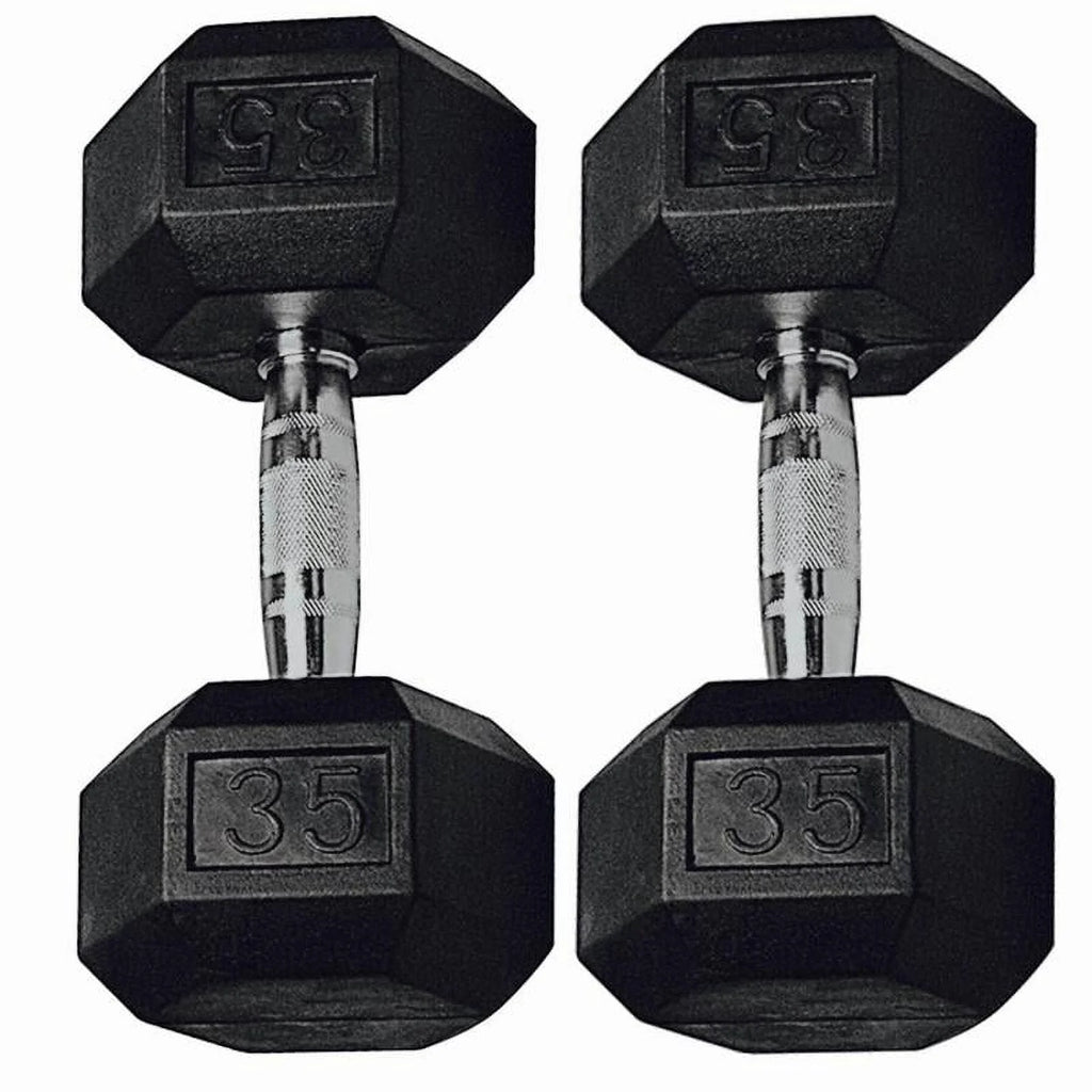 10 lb Rubber Hex Dumbbells Pair G654