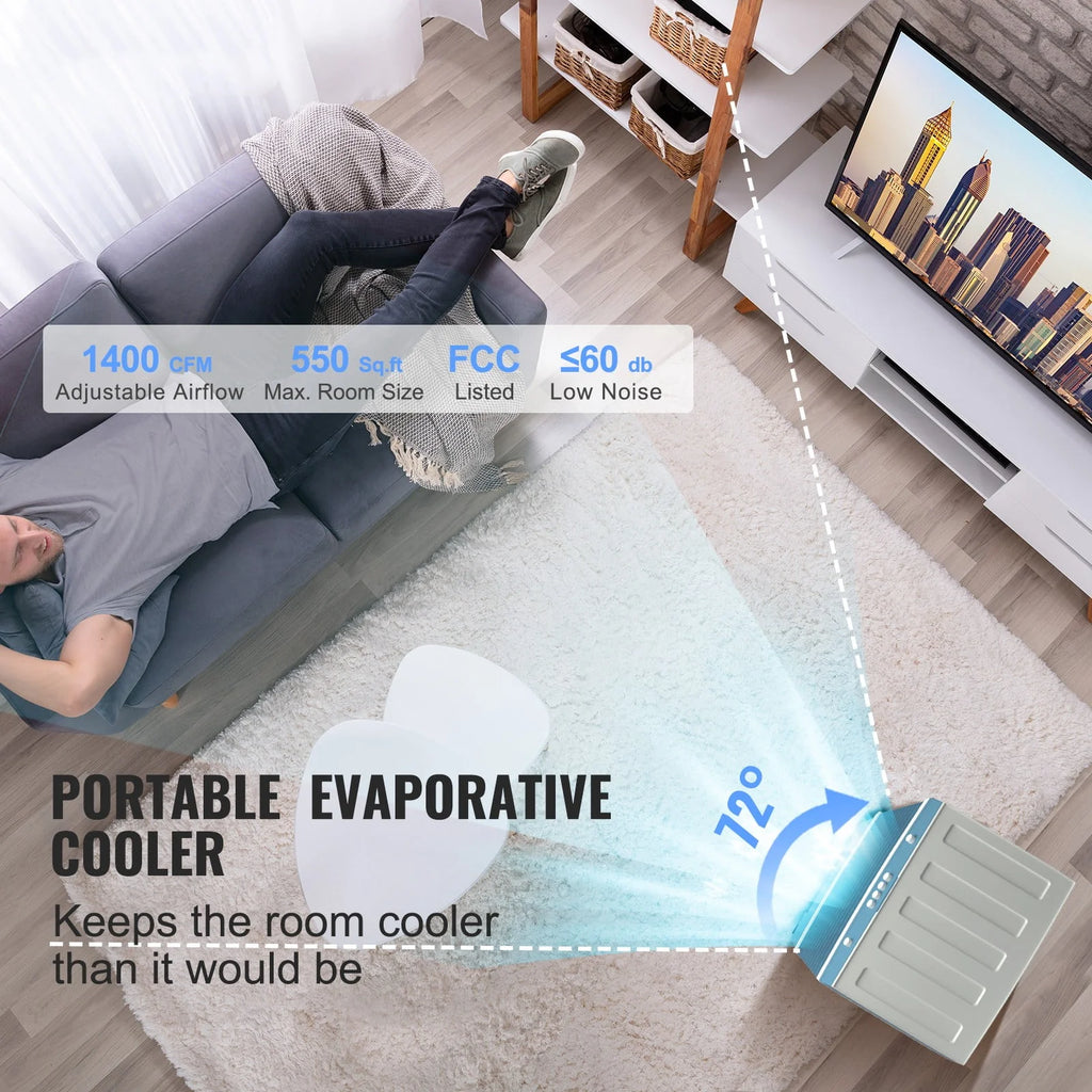 3-in-1 Evaporative Cooler 1400 CFM 5 Gal R278
