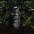 Solar Three Stack Frogs Statue E482
