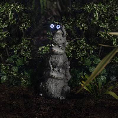 Solar Three Stack Frogs Statue E482