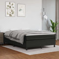 Black Faux Leather Bed Frame with Mattress and Topper B182015
